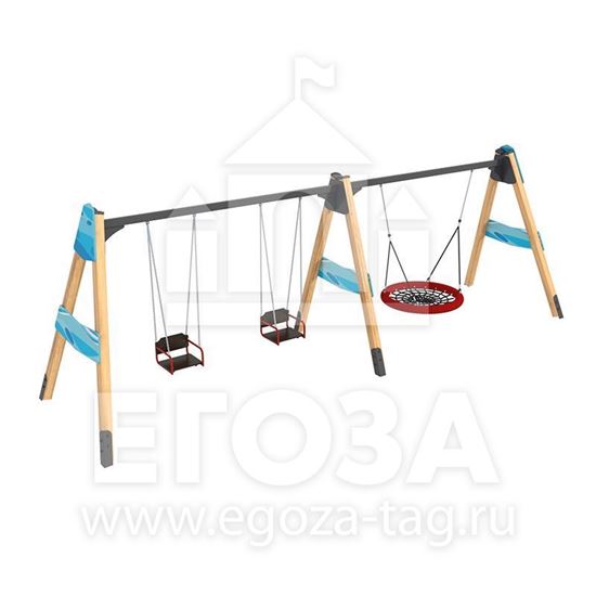 Качели комбинированные «Лагуна» 1034 для улицы, дачи, детской площадки. Большой выбор детских качалок на пружине от производителя ГК Егоза. Характеристики, фото, описание, цена