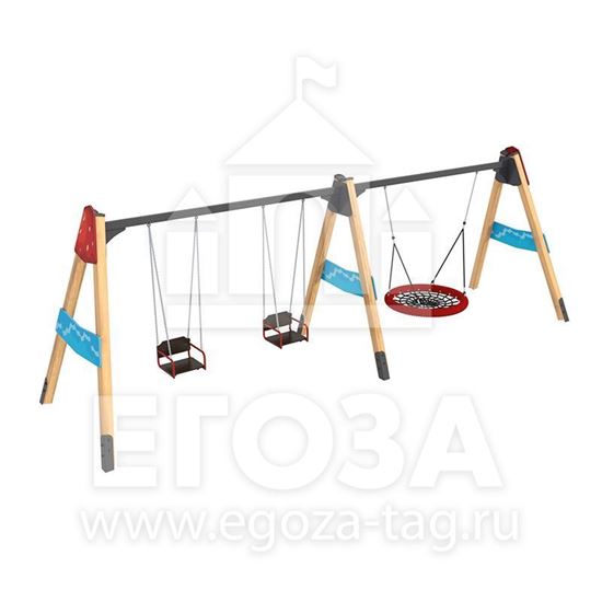 Качели комбинированные «Сказка» 1034 для улицы, дачи, детской площадки. Большой выбор детских качалок на пружине от производителя ГК Егоза. Характеристики, фото, описание, цена