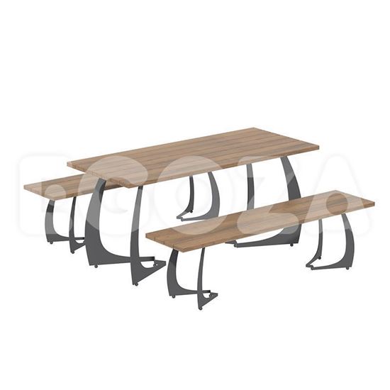 Стол с лавками 5524